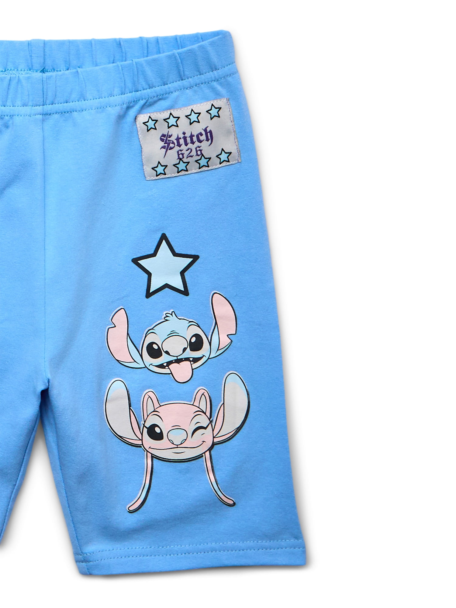 Stitch Girls Graphic T-Shirt and Bike Shorts Set, 2-Piece, Sizes 4-16