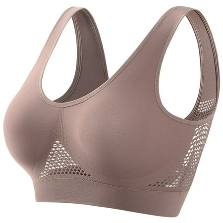Clearance! Push Up Bra Sports Bras for Women Women s Fashionable Sport Bra Breathable Underwear Large Size No Rims Seamless Hollow Mesh Thin Sports Yoga Bra Backless Bra