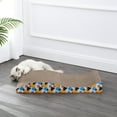 thumbnail image 2 of THE LICKER STORE Eero 32" Modern Cardboard Foldable Lounge Cat Scratcher with Catnip, Blue/Orange, CSR1011A, 2 of 9