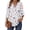 White-Pink-Floral, variant on Fantaslook Roll Up Blouses for Women Dressy Casual Long Sleeve Tunic Tops V Neck Shirts Work Blouses