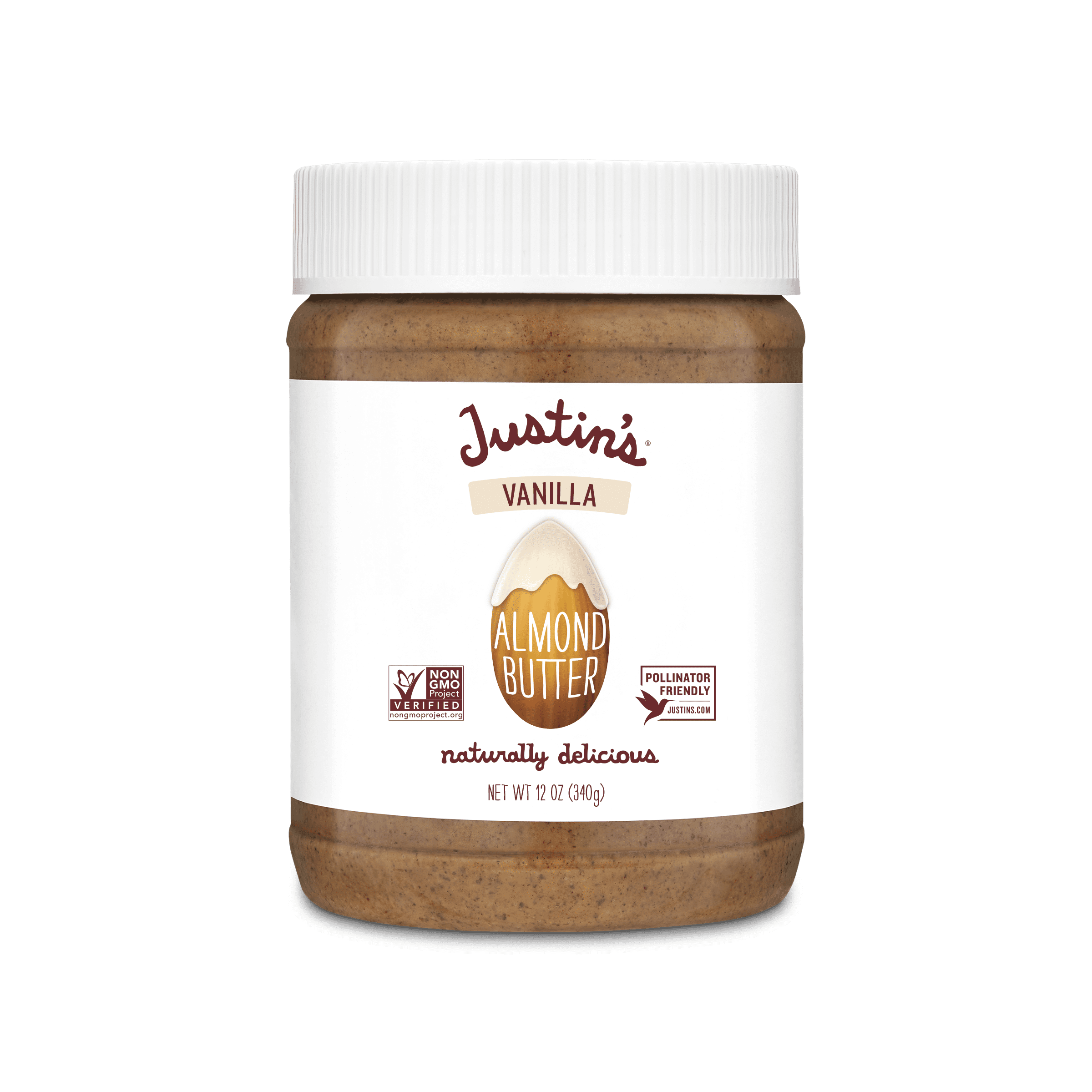 (6 pack) JUSTIN'S Vanilla Creamy Almond Butter Spread, 12 oz Jar