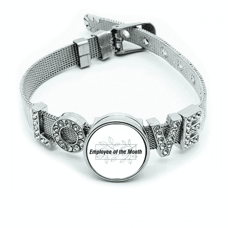 Excellent Employee Line Flowers Bracelet Wristband Crystal Love Adjustable Bangle