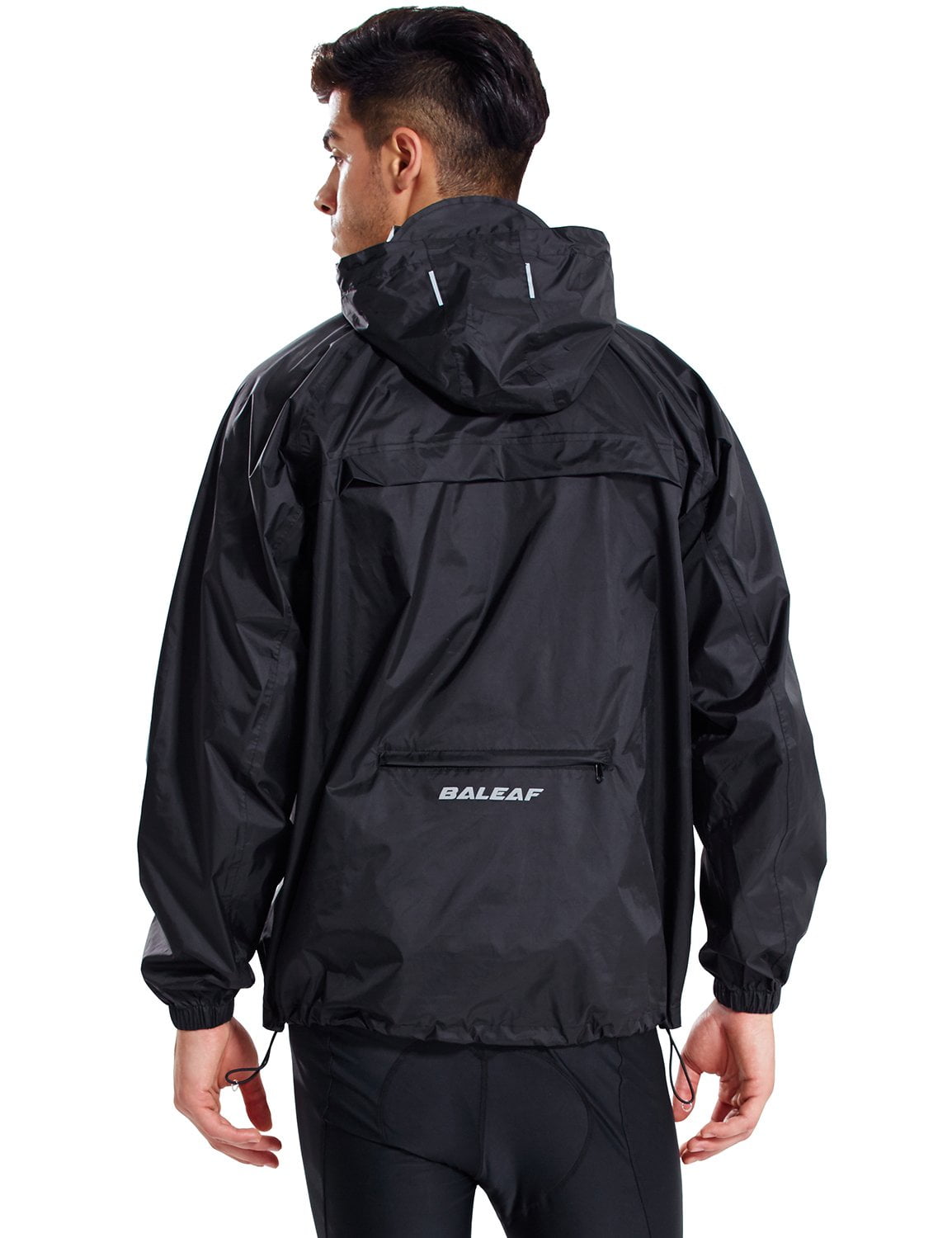 Baleaf Light Running Rain Jacket for Men Pullover Nylon Hoodie Cycling Hiking Packable Windbreakerblack Size S, Men's, Size: Small