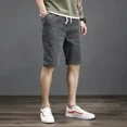 thumbnail image 3 of Pantalones cortos de mezclilla para hombre, bermudas anchas con cordón ajustable, pantalones vaqueros cortos holgados para hombre, pantalones largos originales de verano, moda coreana retro XL, 3 of 5