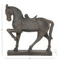 thumbnail image 4 of 14" x 15" Brown Polystone Prancing Horse Sculpture, by DecMode, 4 of 16
