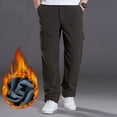 thumbnail image 5 of successthop Cargo Pant Elastic Waist for Men Fleece Solid Workwear with Multiple Pockets Zipper Casual Trousers, 5 of 6