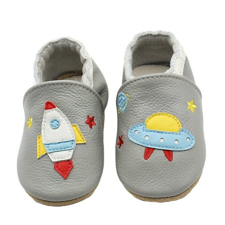 

Celiean Girls Boys Single Shoes On Cartoon First Walk Shoes Toddler Soft Bottom Breathable Shoes Grey 12-18M