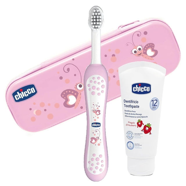 Set de Cepillo y Pasta de Dientes Chicco Rosa para Niños