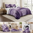 thumbnail image 6 of Twin XL Quilt Set 68''x98'', Purple Mountain Bedspread Coverlet with 2 Pillow Shams, Misty Forest Nature Woodland Pine Tree Landscape Breathable All Season Quilt Bedding for Dorm/Guest Room, 6 of 9