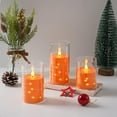 thumbnail image 4 of BAO Flickering Flameless Candles with Remote,Acrylic LED Candles with Embedded Star String,Battery Operated Candle, for Home and Holiday Decoration Set of 3（Orange）, 4 of 9