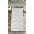thumbnail image 3 of Ambesonne Grey Quilted Bedspread Set 2 Pcs, Oriental Lace Pattern, Twin Size, White, 3 of 3