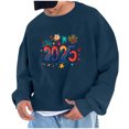 thumbnail image 1 of Sudadera sin capucha para hombre, sudadera con estampado del año 2025, jersey de cuello redondo, manga larga, para ejercicio, sin sombrero, abrigo, sudadera con capucha, blusa de poliéster para hombre, 1 of 4