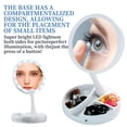 thumbnail image 3 of Lighted Makeup Mirror with 10X Magnification, Double Sided LED Vanity Mirror, Foldable Tabletop Cosmetic Mirror with Storage Base, Portable Travel Makeup Mirror, 3 of 6