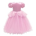 thumbnail image 4 of IBTOM CASTLE Little Girls Princess Halloween Cosplay Outfits for Kids Party Fancy Dress up Long Evening Gown 7-8 Years Pink, 4 of 6