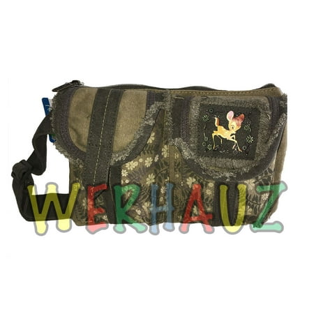Disney Bambi Army Green Waist Fanny Pack/Carry Bag w Adjustable (Best Fanny Pack For Disney World)
