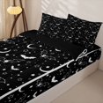 thumbnail image 3 of Homewish Mandala Bat Mopon Stars Zipper Twin Comforter Sets with Fitted Sheet and 2 Pillowcases for Kids, Happy Halloween Zipper Bedding Set, Black Reversible, 4 Pieces, 3 of 6