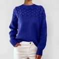 thumbnail image 6 of Women's Plus Size Weaving Textured Sweaters Loose Crewneck Long Sleeves Ladies Knitted Pullover Casual Sweater Tops, 6 of 6