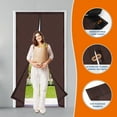 thumbnail image 6 of Magnetic Thermal Insulated Door Curtain, Size 40" x 84", Upgraded Oxford Cloth Filled with Thicken Cotton, Insulation Cover Blanket for Winter/French/Patio/Sliding Glass Doors, Brown, 6 of 10