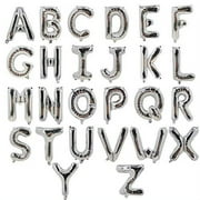 Silver 16 inch Letter Balloons Alphabet Balloons Foil Mylar Party Wedding Engagement Bachelorette Birthday Bridal Shower Graduation Anniversary Celebration Decoration of 2019 BALLOON (L)