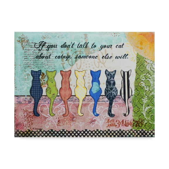 Trademark Fine Art 'Cat Talk' Canvas Art by Let Your Art Soar