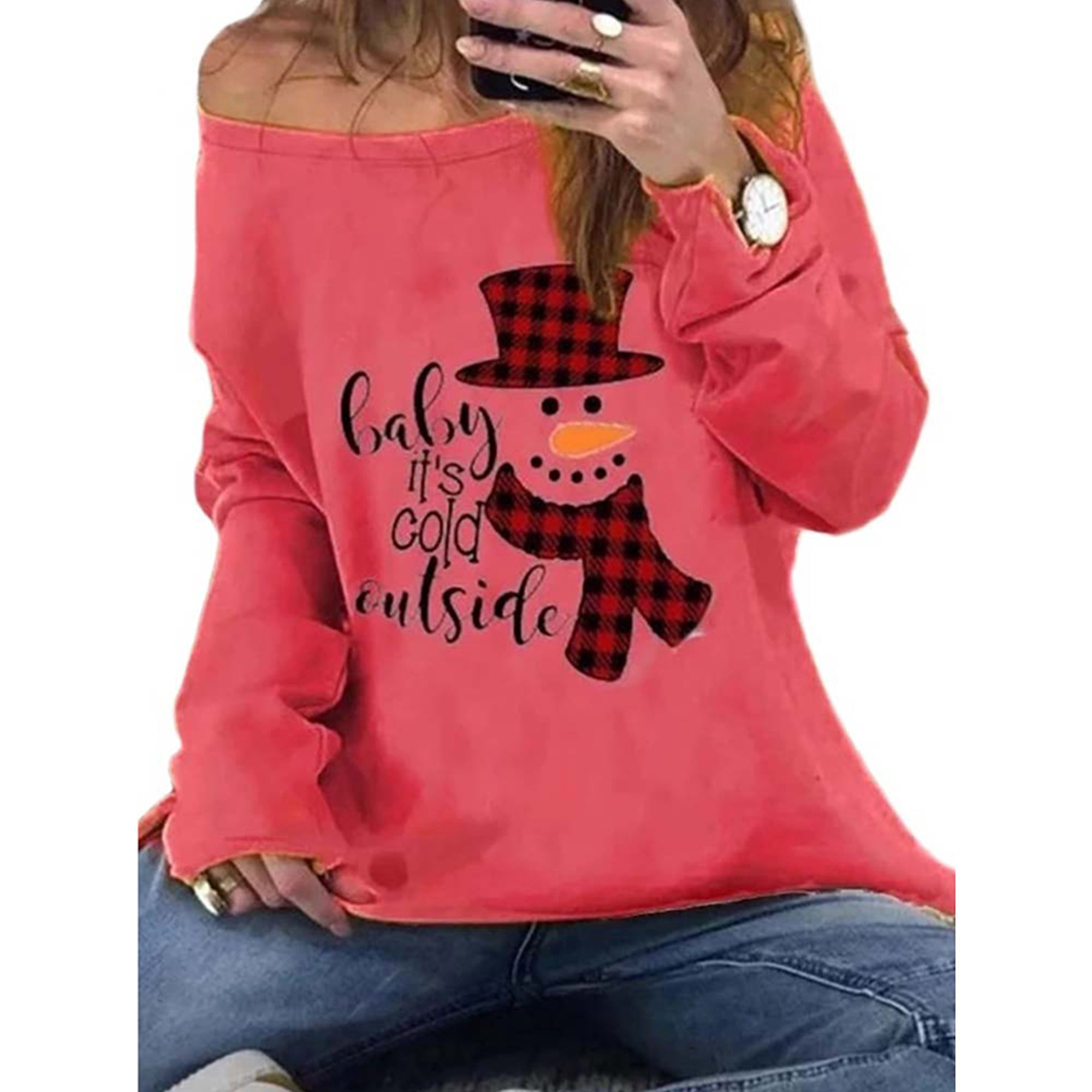 Women Plus Size Long Sleeve Christmas Tops T Shirts Xmas Blouse Shirts | Walmart Canada