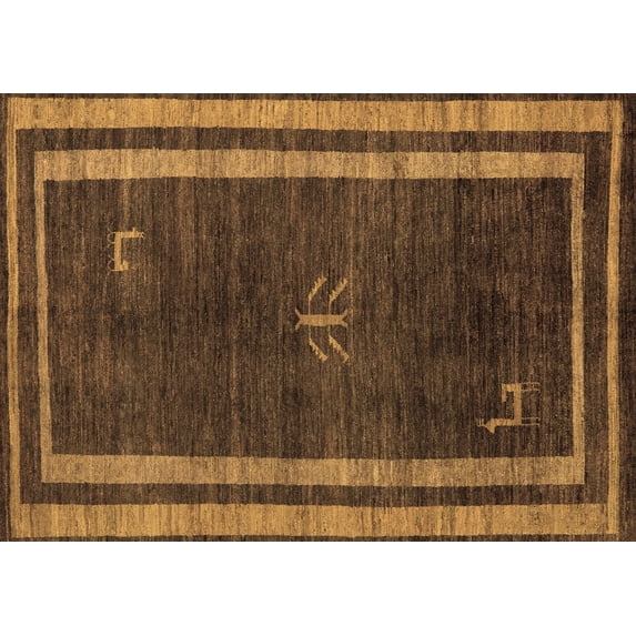 Ahgly Company Indoor Rectangle Abstract Brown Modern Area Rugs, 2' x 5'