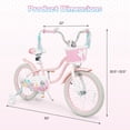thumbnail image 3 of Gymax 18'' Kids Bike Toddler Bicycle w/ Training Wheels Hand & Coaster Brakes Pink, 3 of 10