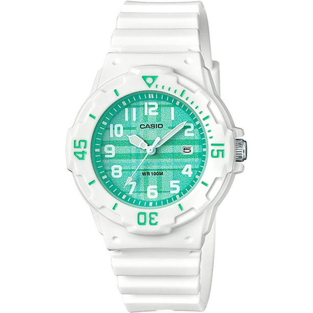 Casio Casio Women's Dive Style Watch, White/Green LRW200H3CV