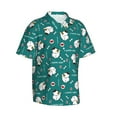 thumbnail image 3 of Xecao Love Dog print Hawaiian shirt - a stylish short-sleeve button-down for men, perfect for casual beach and tropical outings., 3 of 9