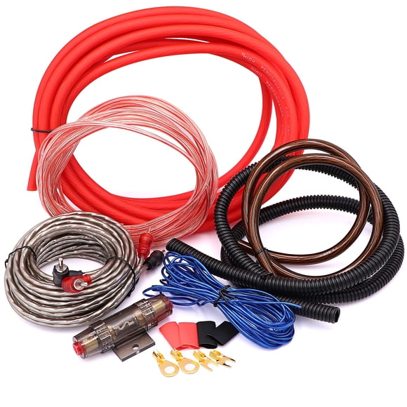 Kit de cableado para amplificador de audio Ruikarhop 4 AWG de 17 pies con fusible