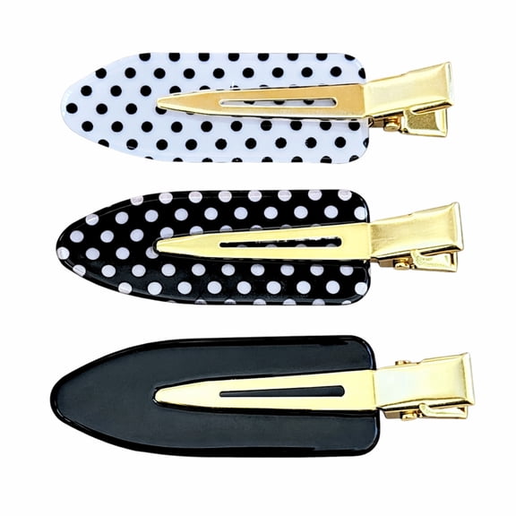 Creaseless Hair Styling and Sectioning Clips - 3pk (Polka Dot Charm)