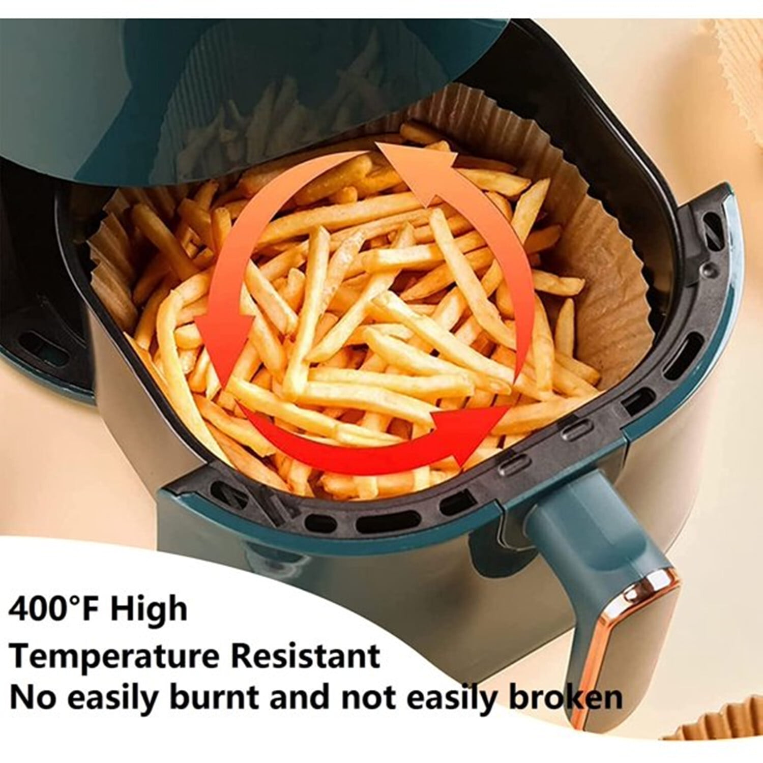 Generic Air Fryer Disposable Paper Liner, 100pcs Non-Stick Disposable Air Fryer Liners, Baking Paper for 3-5QT Air Frye, Oil-Proof, Wat