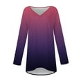 thumbnail image 4 of gakvbuo Tunics Tops For Women To Wear With Leggings Casual V Neck Sweatshirt Solid Color Long Fit Pullover Shirts Loose Long Sleeve Blouse Tshirt, 4 of 5