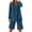 A02-Dark Blue, variant on Jinhomg Summer Outfits for Women Cotton Linen 2 Piece Lounge Sets Short Sleeve Shirts And Wide Leg Shorts Tracksuits Dark Blue,S