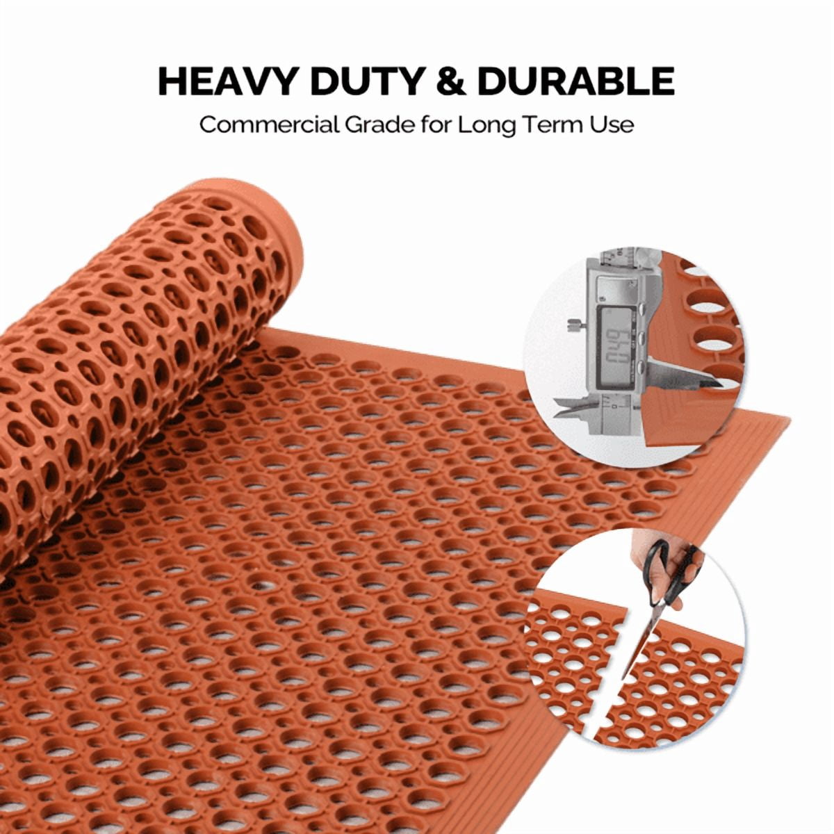 Floor Mat Non-Slip Anti-Fatigue Cushioned Mat, Waterproof Heavy Duty Mat for Kitchen, Garage, Workshop, Gym, Indoor & Outdoor Use