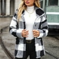 thumbnail image 6 of TrendVibe365 Fleece Jacket Women Snow Black Button up Shacket Jacket No Hood Plaid Warm Coats Tunic Thermal Outwear Fuzzy Long Sleeve Winter Clothes Collar Jacket 2023 Soft Comfy Top, 6 of 9