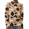 thumbnail image 4 of YEJIMAN Womens Sweaters Halloween For Women Season Sweatshirt Graphic Print Long Sleeve Knit Pullover Tops Halloween Sweater, 4 of 9
