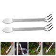 thumbnail image 2 of 4Pcs Silver Compact Mini Rake Set for Small Rakes and Garden Beds, 2 of 8