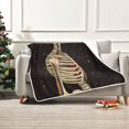 thumbnail image 7 of Yayeee Throw Blanket for Couch Soft Warm 50" x 60" Sofa Chair Bed Decoration, Skeleton Stripes, 7 of 7