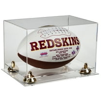 Deluxe Clear Acrylic Football Display Case with Gold Risers and Clear Base (A004-GR)