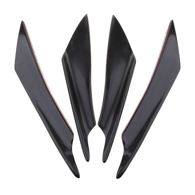 4 piezas negro Universal coche parachoques delantero labio divisor cuerpo Spoiler de reacondicionamiento Zulema Spoiler delantero universal