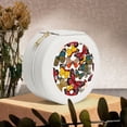thumbnail image 6 of Yiaed Retro Floral Butterfly Print Travel Jewelry Case Bridesmaid Gift Boxes Jewelry Travel Organizer Small Round Jewelry Box Mini Storage-White, 6 of 7