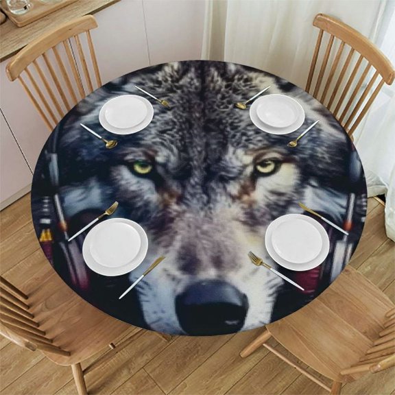 Native U.S Round Tablecloth Elastic Edge Table Cover Kitchen & Dining Tabletop Accessories