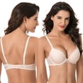 thumbnail image 4 of Curve Muse Womens Plus Size Perfect Shape Add 1 Cup Push Up Underwire Tshirt Bra-1PK-PEACH-36C, 4 of 6