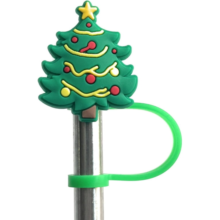 Tumbler Cup Name Plates . Christmas Tree Straw Topper . Holiday
