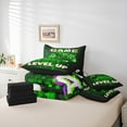 thumbnail image 5 of Manfei Game Console Bedding Comforter Set 7pcs for Boys, Gamepad Lover Queen Bedding Sets, Square Abstract Reversible Queen Sheet Sets, Microfiber Bedroom Decor, 5 of 7