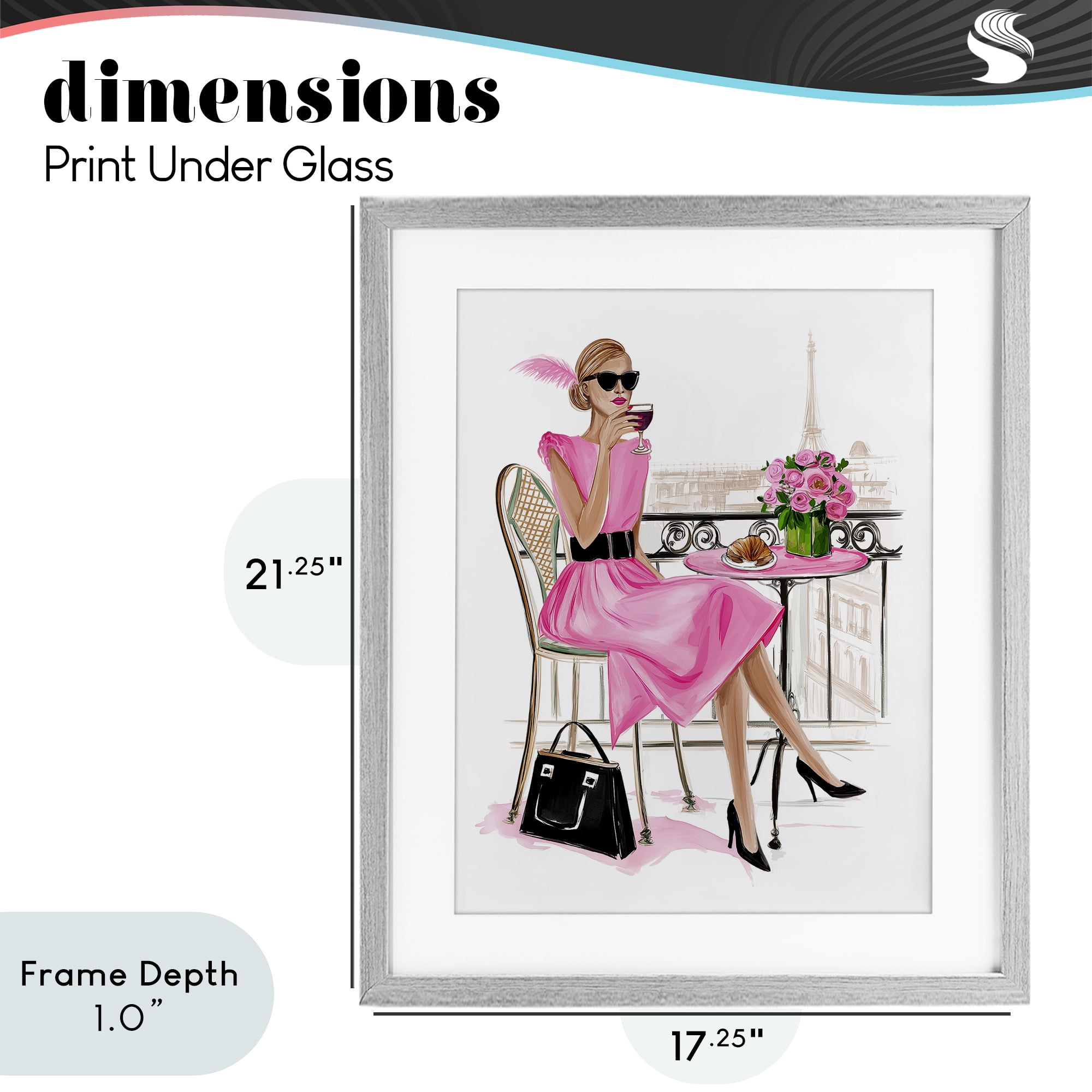Stupell Industries Parisian Chic on Cafe Balcony Gray Framed Print Under Glass, design by Jess Stempel