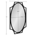 thumbnail image 5 of Kate and Laurel Rateau Modern Scalloped Oval Wall Mirror, 20 x 30, Black, Decorative Wall Decor with Oval Mirror and Scalloped Outer Frame for Trendy Concentric Design, 5 of 7