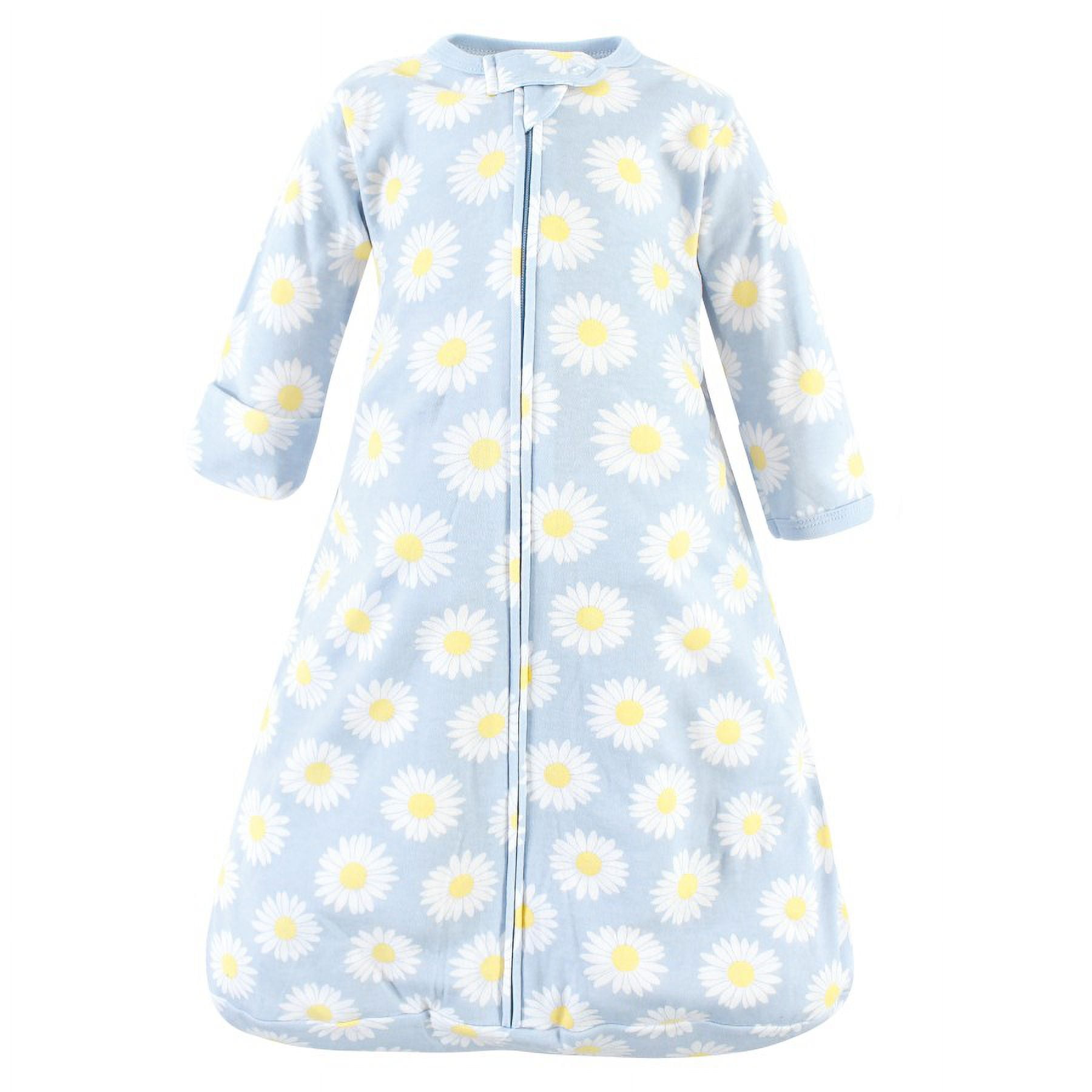Hudson Baby Infant Girl Cotton Long-Sleeve Wearable Sleeping Bag, Sack, Blanket, Daisy Bee Long Sleeve, 12-18 Months