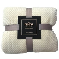 Fdelink Soft Warm Plaid Fleece Large Mesh Flannel Thick White Breathable Bed Blanket